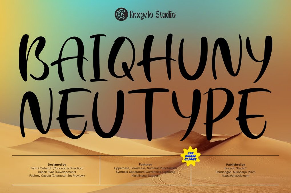 Baiqhuny modern handwritten logo font free font download | freefont Pro free font download | freefont Pro