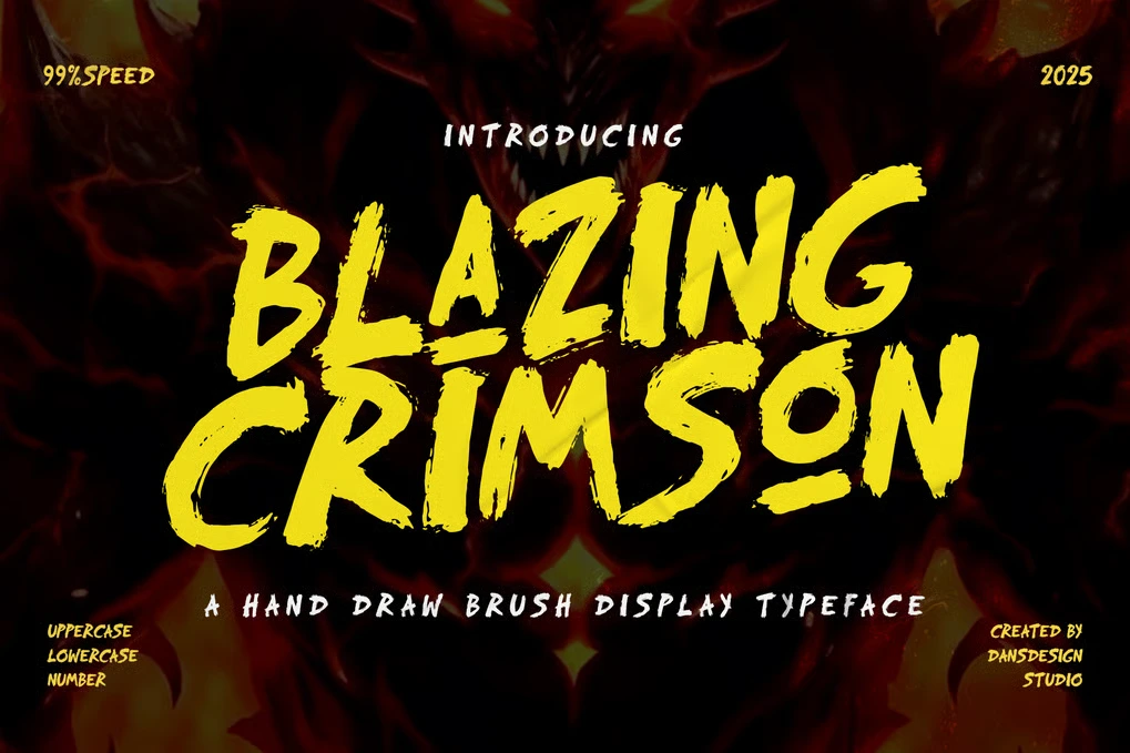 Blazing crimson hand draw brush font free font download | freefont Pro free font download | freefont Pro