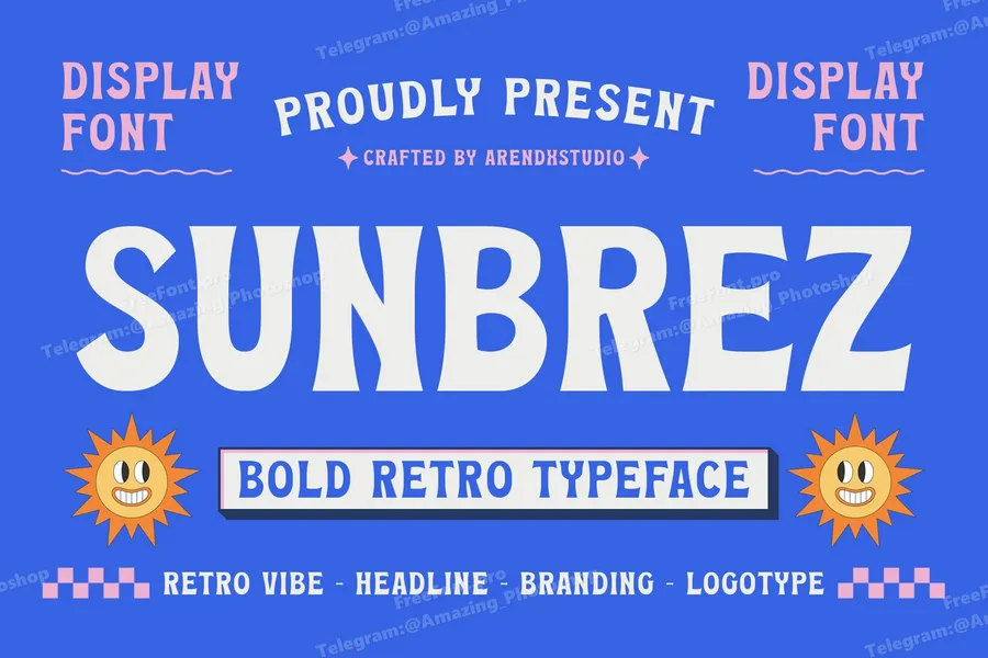 Sunbrez bold retro typeface free font download | freefont Pro free font download | freefont Pro