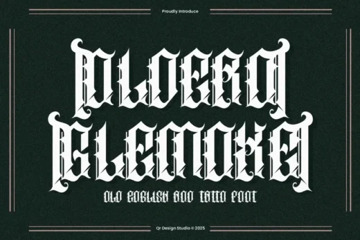 Oldero glemoxe   tattoo font  free font download | freefont Pro