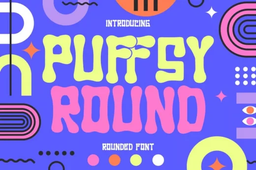 Puffsy round   rounded quirky font  free font download | freefont Pro