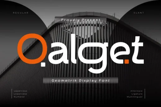 Qalget   geometric logo font  free font download | freefont Pro