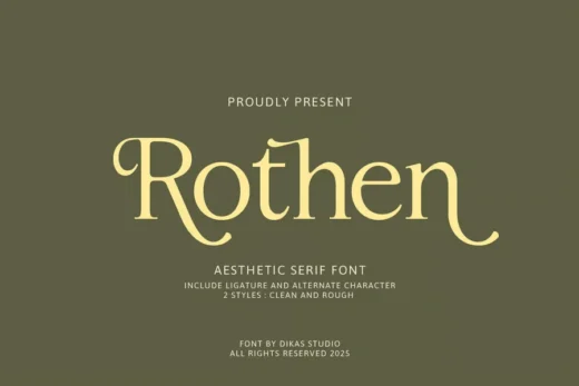 Rothen  aesthetic serif font  free font download | freefont Pro
