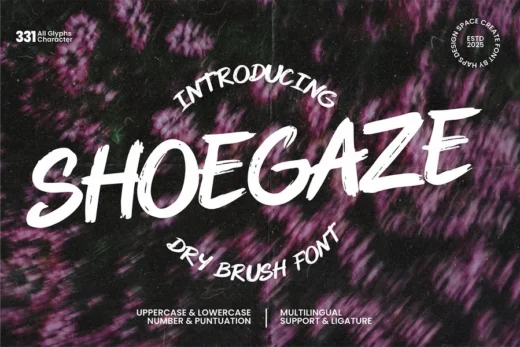Shoegaze  dry brush display  free font download | freefont Pro
