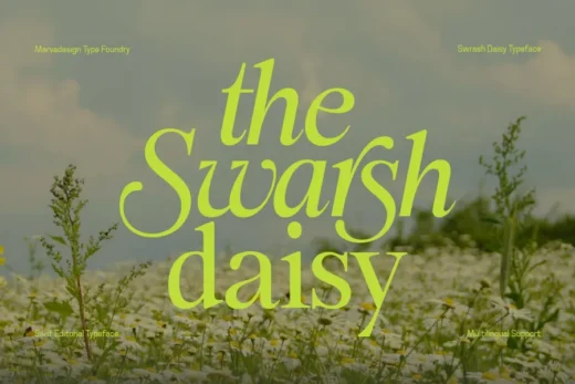 Swarsh daisy   elegant serif display  free font download | freefont Pro