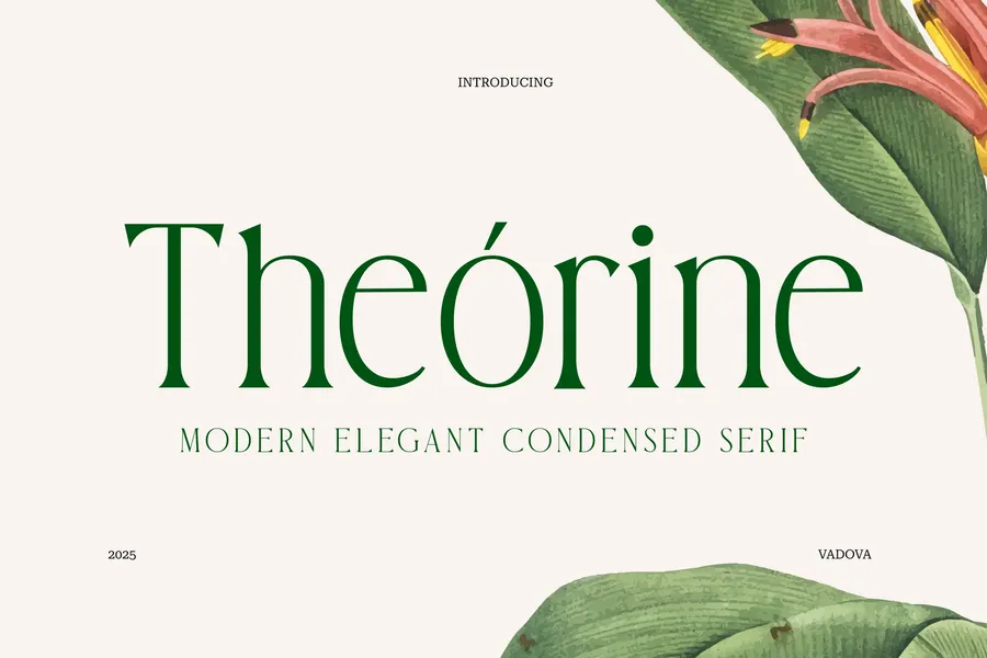 Theorine modern elegant serif  free font download | freefont Pro