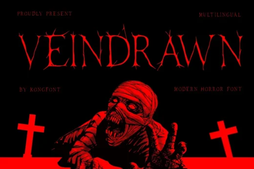 Veindrawn  modern horror font  free font download | freefont Pro