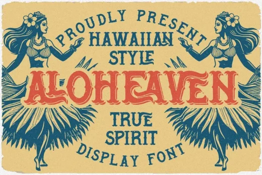 Aloheaven vintage label font  free font download | freefont Pro