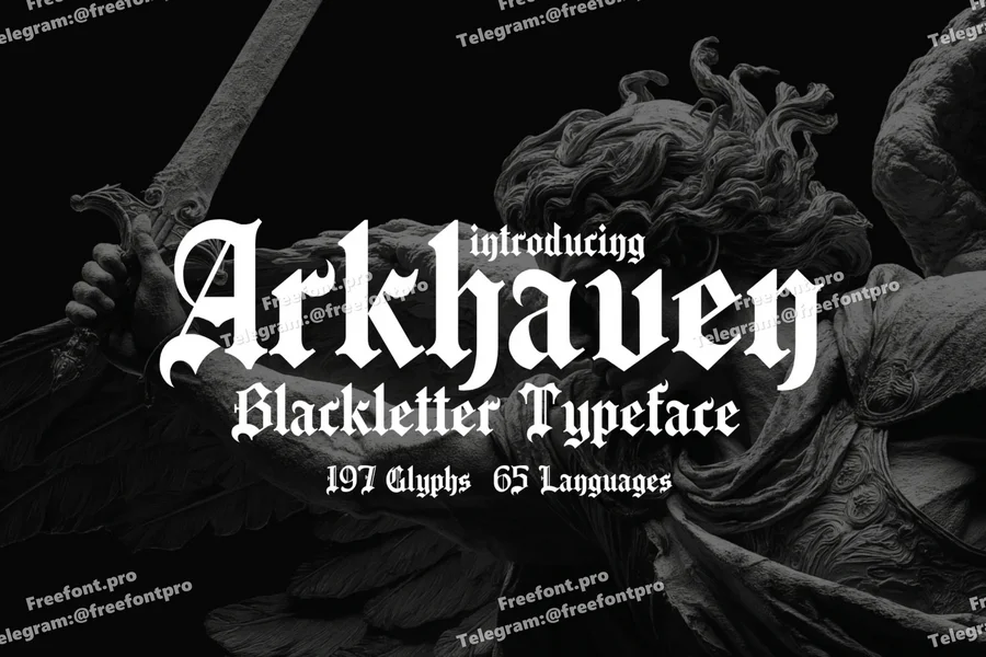 Arkhaven   gothic blackletter typeface  free font download | freefont Pro