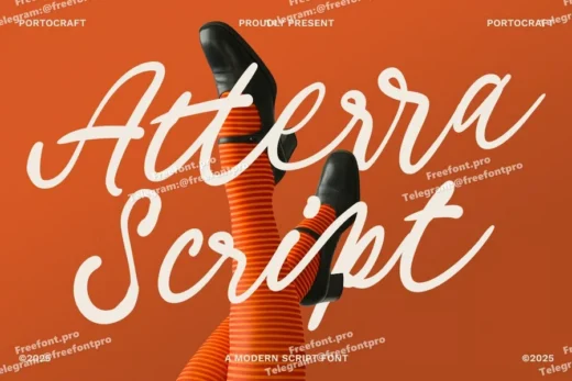 Atterra script handwritten  free font download | freefont Pro