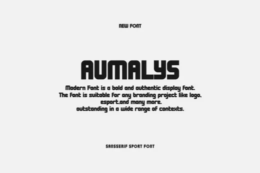 Aumalys logo and sport font  free font download | freefont Pro