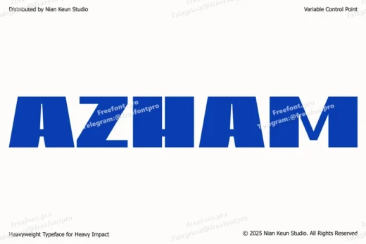 Azham  heavyweight display font  free font download | freefont Pro
