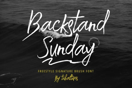 Backstand sunday   freestyle brush  free font download | freefont Pro
