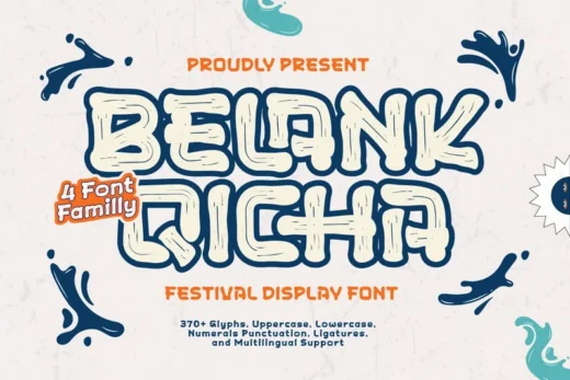 Belank qicha   festival display font  free font download | freefont Pro