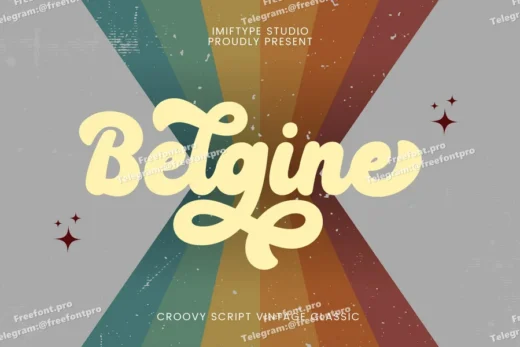 Belgine  groovy script font  free font download | freefont Pro