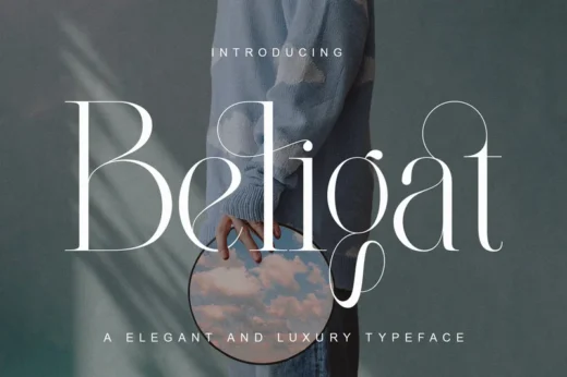 Beligat elegant ligature serif  free font download | freefont Pro