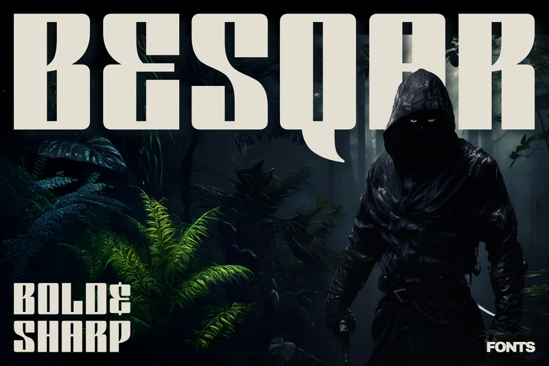 Besqar   bold square fonts  free font download | freefont Pro