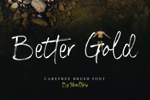 Better gold   carefree brush  free font download | freefont Pro
