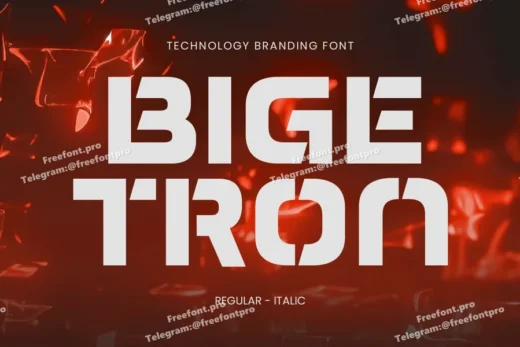 Bigetron   technology branding font  free font download | freefont Pro