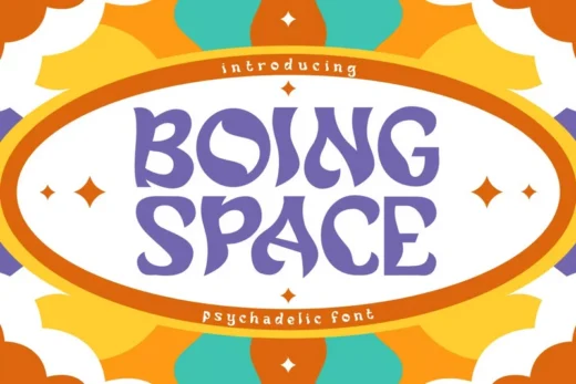 Boing space psychedelic font  free font download | freefont Pro