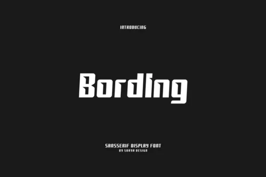 Bording sans serif display font  free font download | freefont Pro