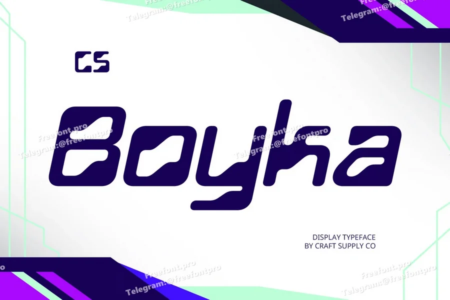 Boyka  techno font  free font download | freefont Pro