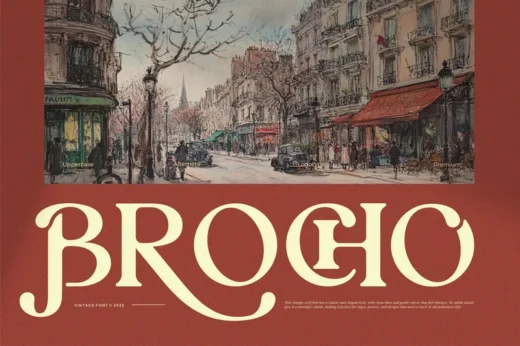 Brocho - Vintage Retro Serif Font