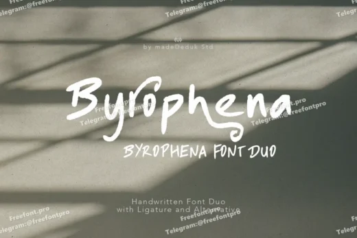 Byrophena Brush Font