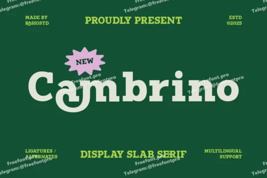 Cambrino slab serif  free font download | freefont Pro