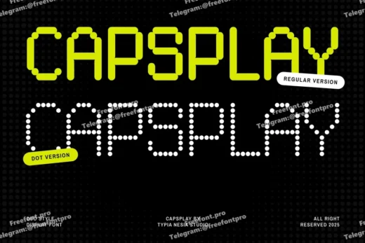 Capsplay   modern pixel  dot display font duo  free font download | freefont Pro