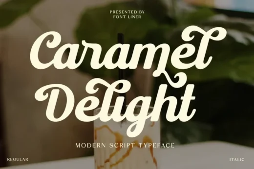 Caramel delight   modern script font  free font download | freefont Pro