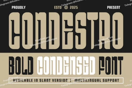 Condestro bold condensed font  free font download | freefont Pro