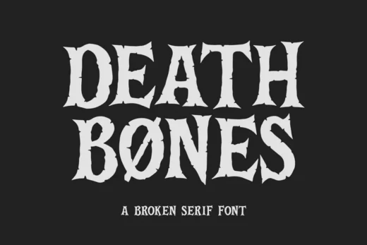 Death bones a broken serif font  free font download | freefont Pro