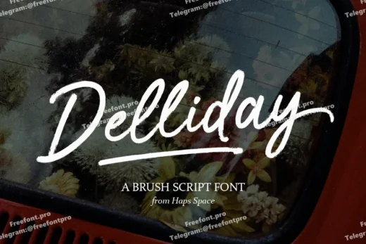Delliday brush script  free font download | freefont Pro