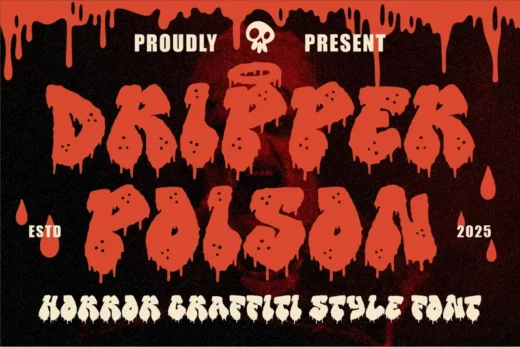 Dripper poison horror graffiti font  free font download | freefont Pro