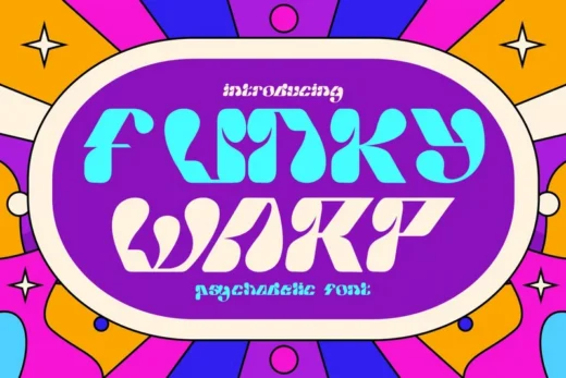 Funky warp psychedelic font  free font download | freefont Pro