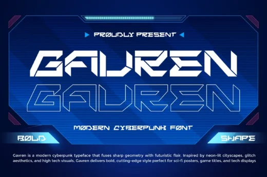 Futuristic Gavren Font