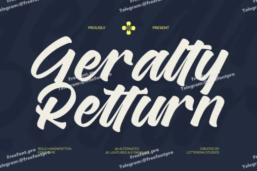 Geralty retturn  free font download | freefont Pro