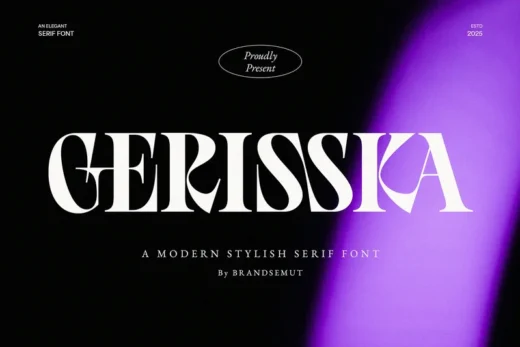 Gerisska  elegant  modern stylish serif font  free font download | freefont Pro