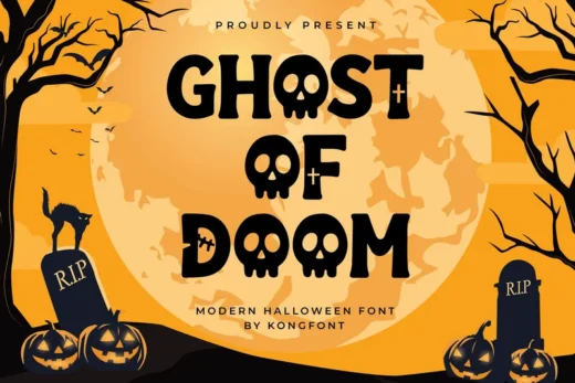 Ghost of doom  modern halloween font  free font download | freefont Pro
