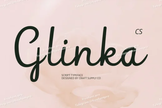 Glinka  script font  free font download | freefont Pro