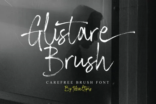 Glistare brush   carefree brush  free font download | freefont Pro