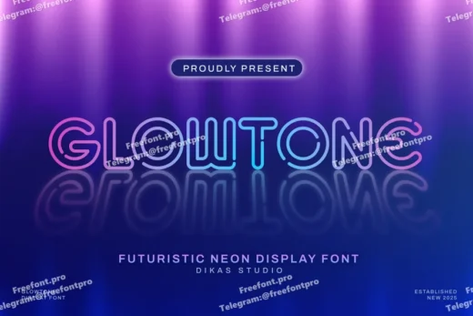 Glowtone   neon sign font  free font download | freefont Pro