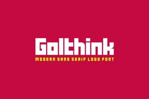 Golthink   modern block font  free font download | freefont Pro