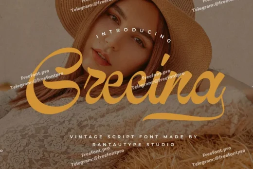 Grecina vintage script font  free font download | freefont Pro