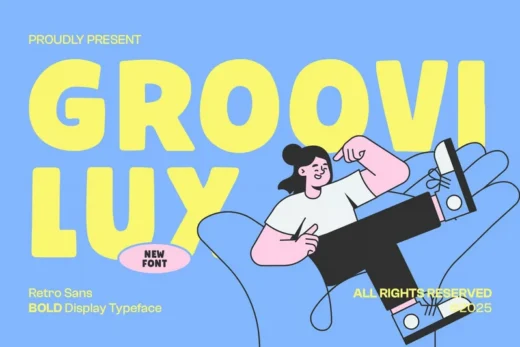 Groovilux   retro sans bold display typeface  free font download | freefont Pro