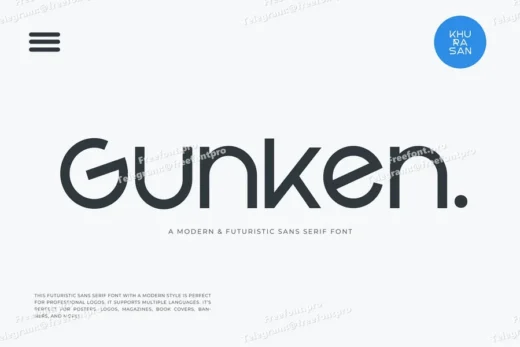 Gunken  free font download | freefont Pro
