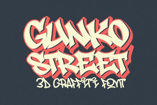 Gunko street   3d layered graffiti font  free font download | freefont Pro