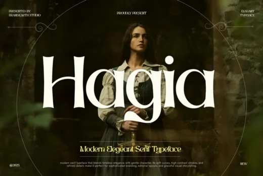 Hagia luxury psychedelic serif  free font download | freefont Pro