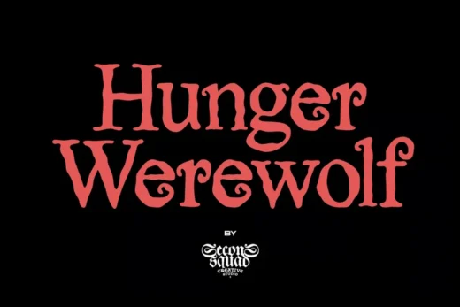 Halloween   hunger warewolf  free font download | freefont Pro